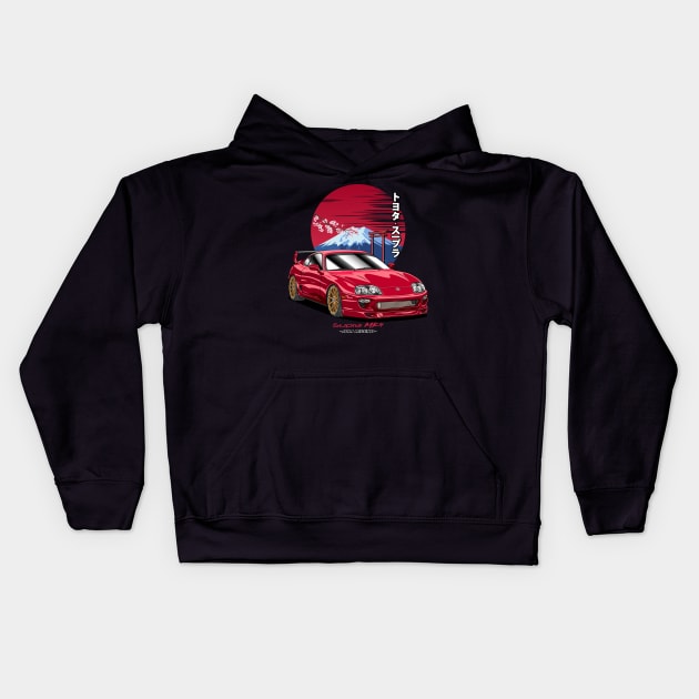 JDM Red Supra MK4 Kids Hoodie by Guyvit